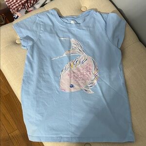 Tea Collection Blue Kids Fish Graphic T-Shirt Size 8